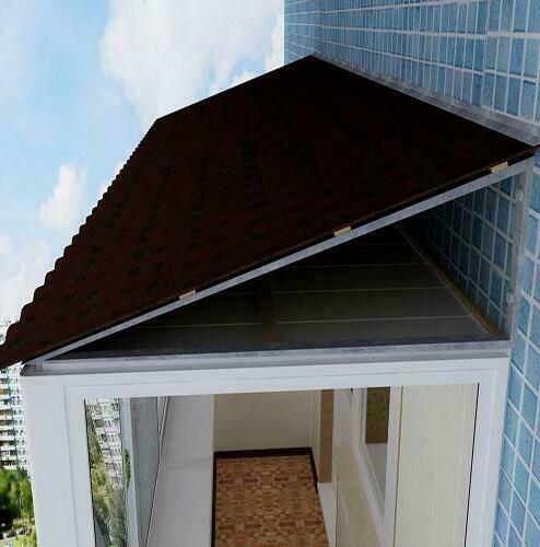Остекление балкона с крышей