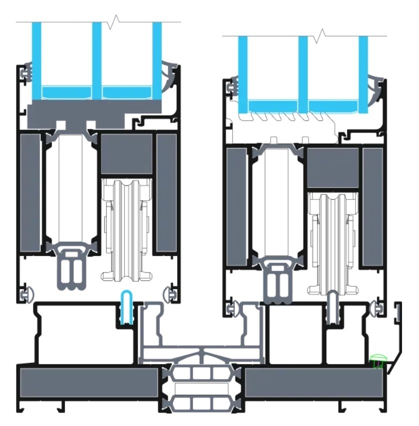 Сечение портального алюминиевого профиля ALURIX