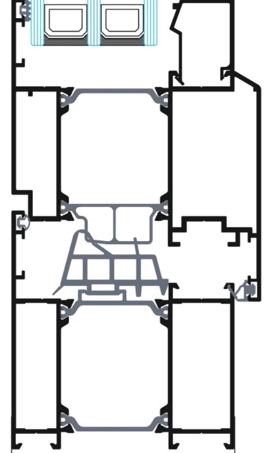 Сечение оконного алюминиевого профиля Alurix