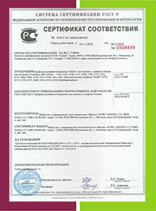 Сертификат соответствия Melke